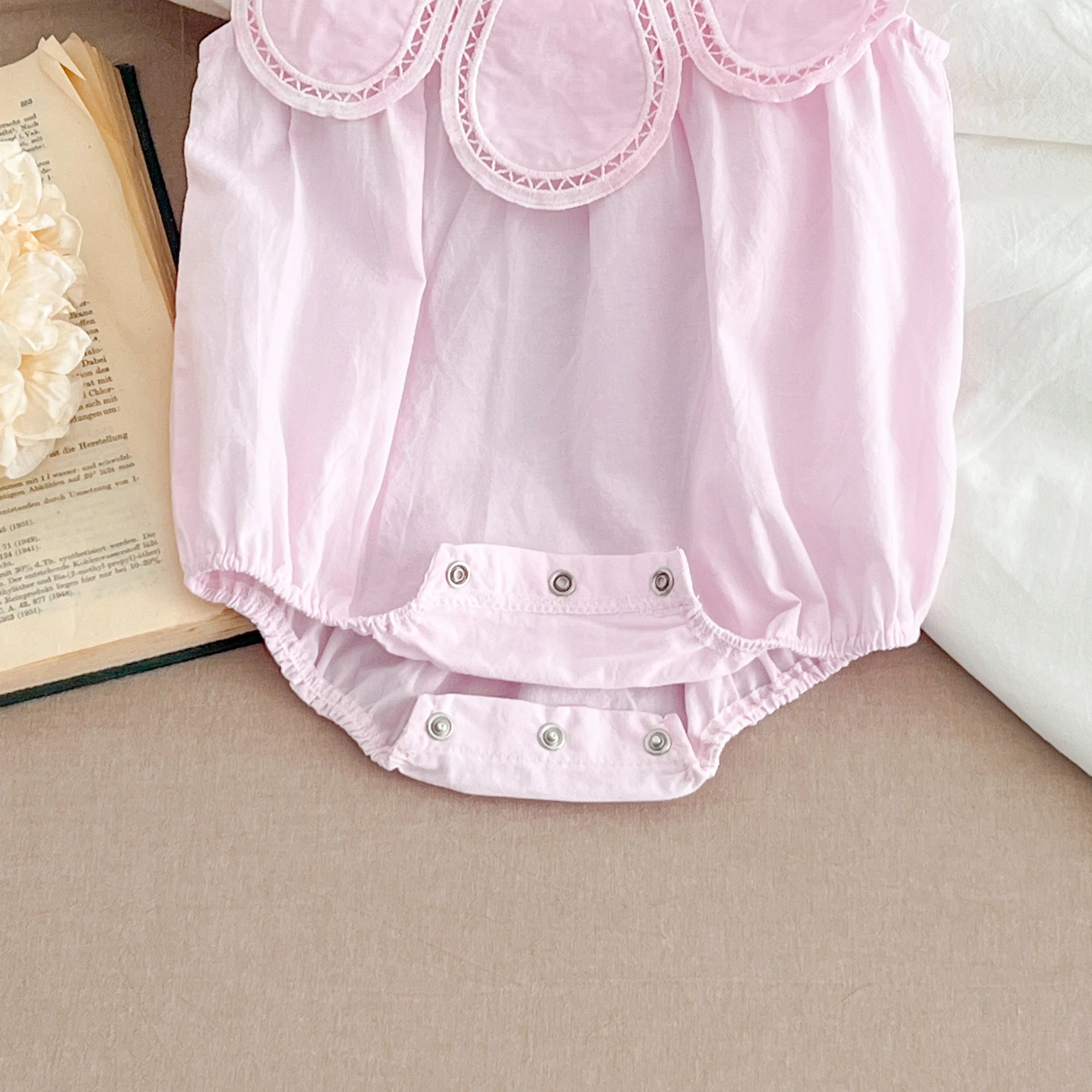 Sisters Dress Summer Kids Princess Dresses Short Sleeved Cotton Solid Color Splicing Infant Baby Romper Baby Girl Party Dress