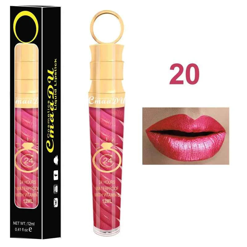 1 Pcs Matte Lip Gloss Waterproof Selection Spiral Glossy Lipstick Long-lasting Non-stick Cup Non-fading Exquisite Gift