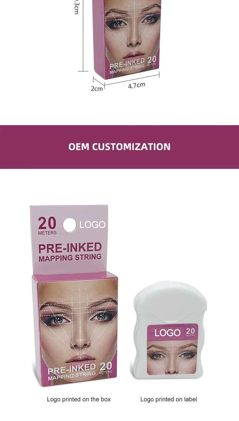 Microblading Mapping String - Liquid-Free Eyebrow Positioning Tool for Perfect Makeup Application