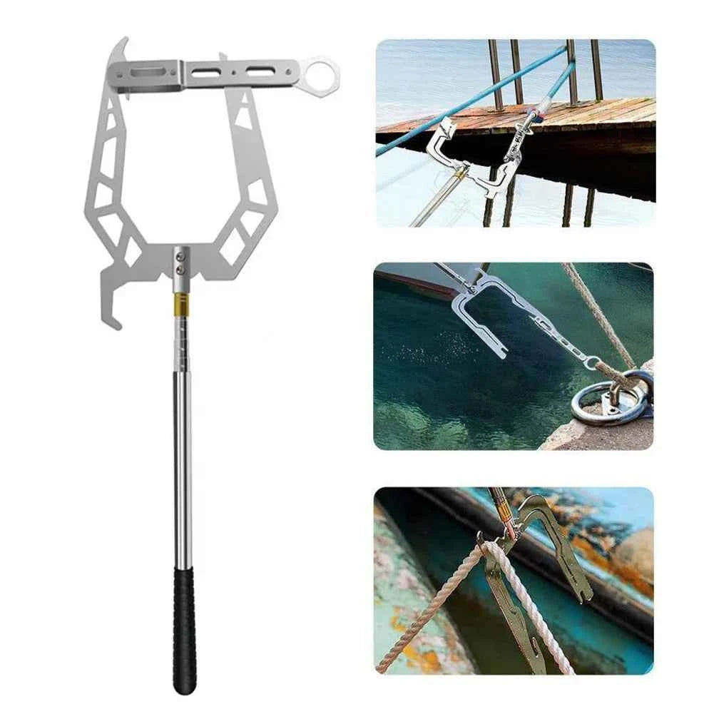 Portable Stop Ship Kayak Accessories Boat Tool Multi-Purpose Mooring Rope Dock Hook Stainless Steel Long-distance Threader
