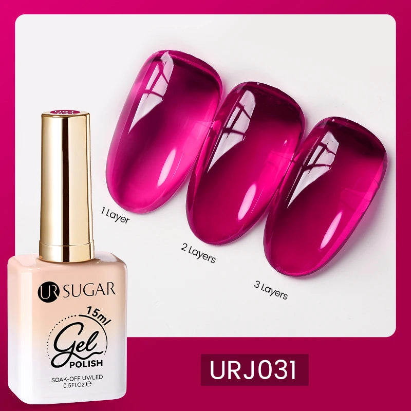 UR SUGAR 15ml  Autumn Winter Red Cat Magnetic Gel Nail Polish White Dopamine Nail Sparkling Glitter Soak Off UV LED for Manicure