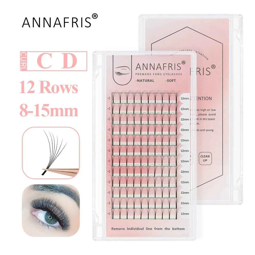 ANNAFRIS Premium Mink Eyelash Extensions - 5 Cases, 16 Rows, C/DD Curl for Stunning, Natural Volume