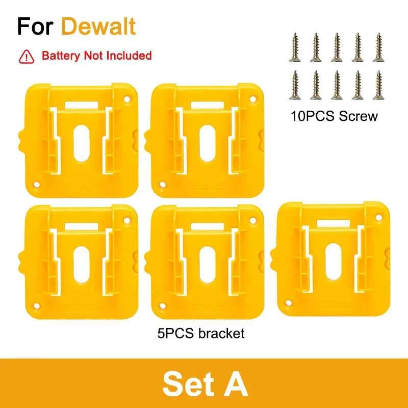 Dewalt/Makita/Milwaukee Battery Storage Rack - 5/10 Pack Wall Mount Bracket for 14.4V & 18V Li-ion Batteries