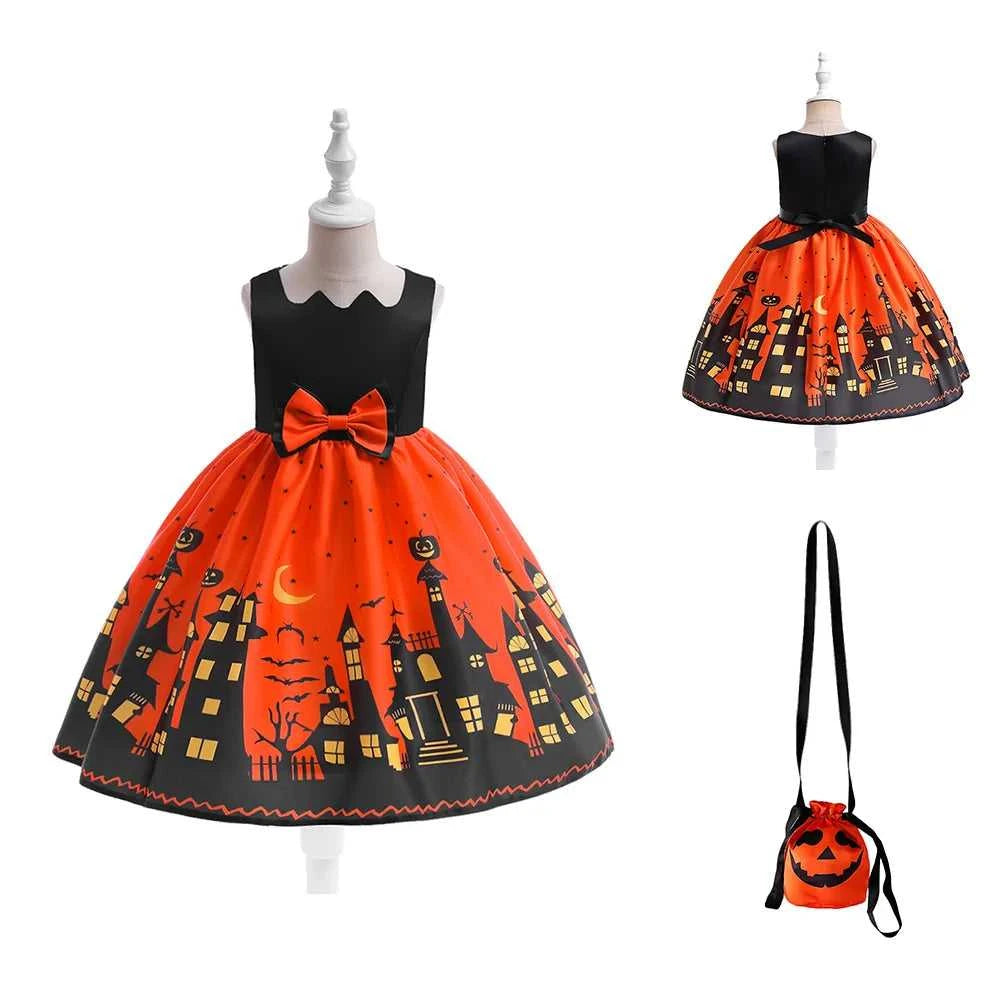 Girls Dress Halloween Costume For Kids Girl Party Dresses Children Girls Pumpkin Lace Witch Printed Cosplay Princess Dress The jack market .AU The jack market .AU Mum & Kids: Essential Products for Every Family $ 44 14:350852#black;200000463:200004187#100 (2T)
