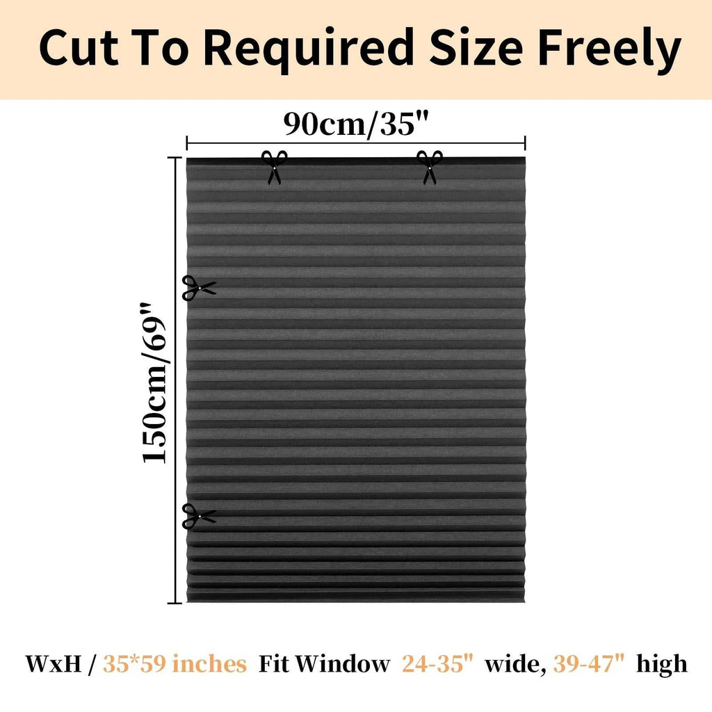 1Pc Shades Self-adhesive Half/Full Windows Nonwoven Folding Curtain Bathroom Balcony Living Room Balcony Curtains Pleated Blinds The jack market .AU The jack market .AU Home $ 51 14:365458#60X150CM Full