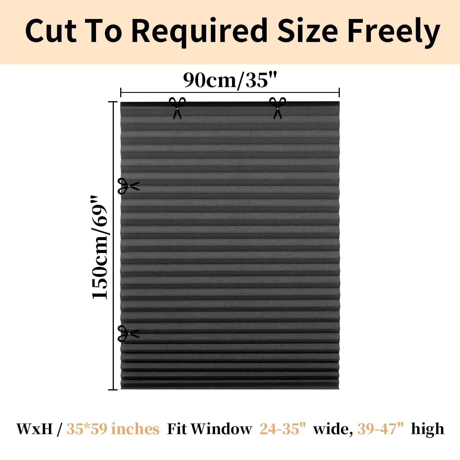 1Pc Shades Self-adhesive Half/Full Windows Nonwoven Folding Curtain Bathroom Balcony Living Room Balcony Curtains Pleated Blinds The jack market .AU The jack market .AU Home $ 51 14:365458#60X150CM Full