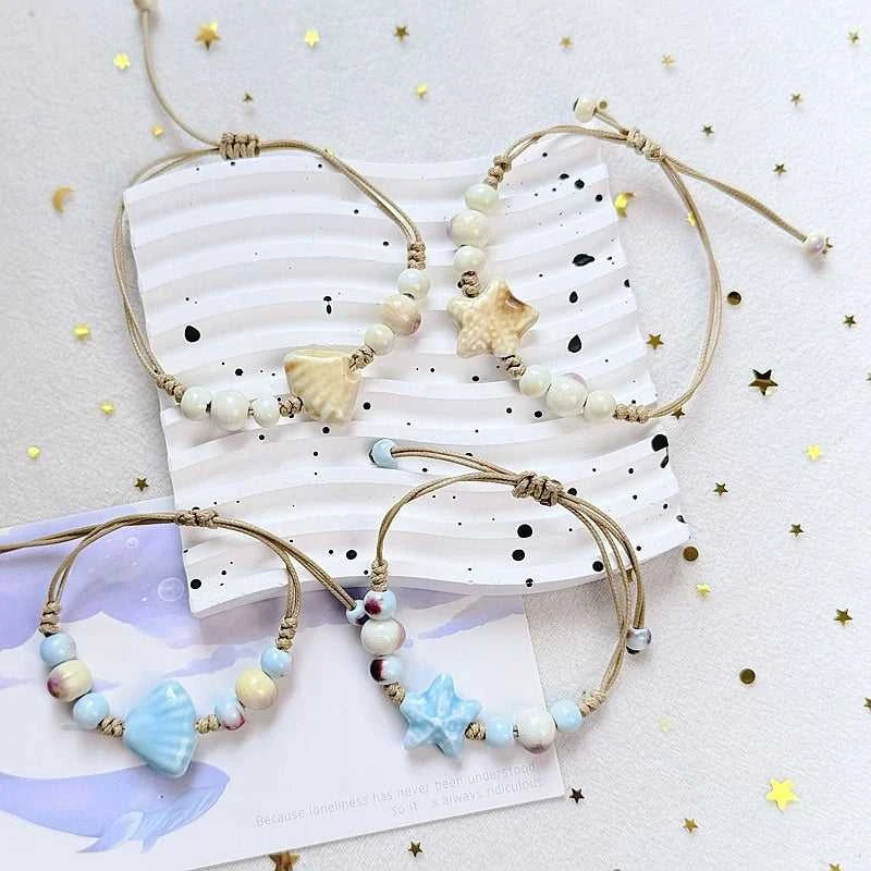 Bohemia Cute Ceramic Starfish Beads Bracelet For Women Handmade Braided Rope Beaded Bracelets Summer Beach Party Charm Jewelry The jack market .AU The jack market .AU Jewellery & Chains $ 46 200001034:361188#BR26Y0107-3