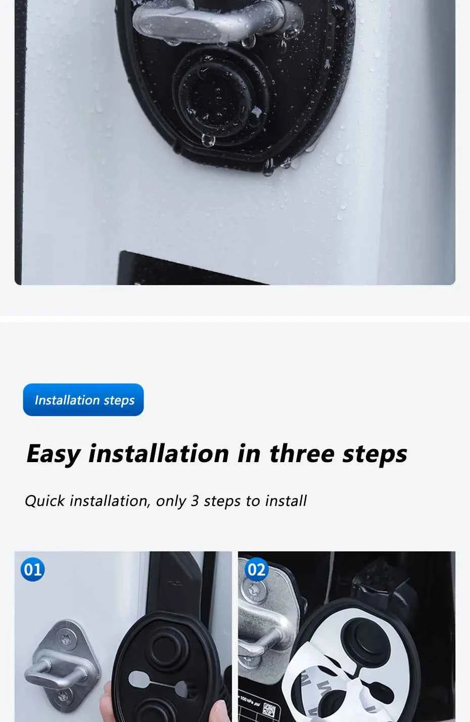 4Pcs Door Lock Buckle Cover for Car Door Buffer Cushion Anti-Scrtach Protection Cover Waterproof Door Shock Absorber