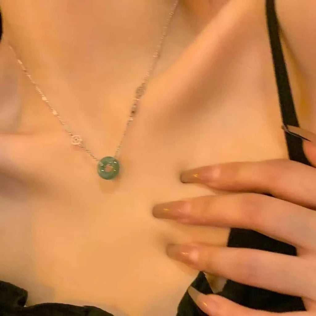 New Chinese Style Stone Buckle Necklace New Female Minority Design Sense Clavicle Chain Neck Chain Aesthetic Jewelry The jack market .AU The jack market .AU Jewellery & Chains $ 55 200001034:17053024#silver