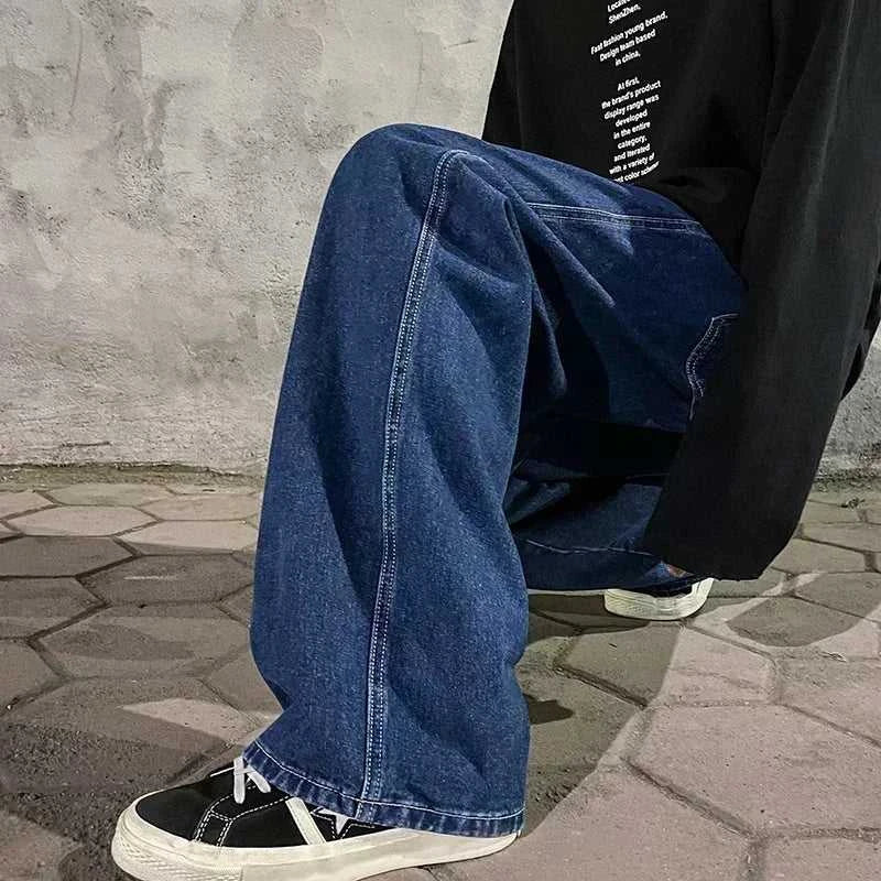 Korean Style Streetwear New Fashion Baggy Casual Men Jeans High Street Harajuku Denim Trousers Men Brand pants Black grey Blue The jack market .AU The jack market .AU Men Fashion $ 36 14:365458#Image color;5:361386