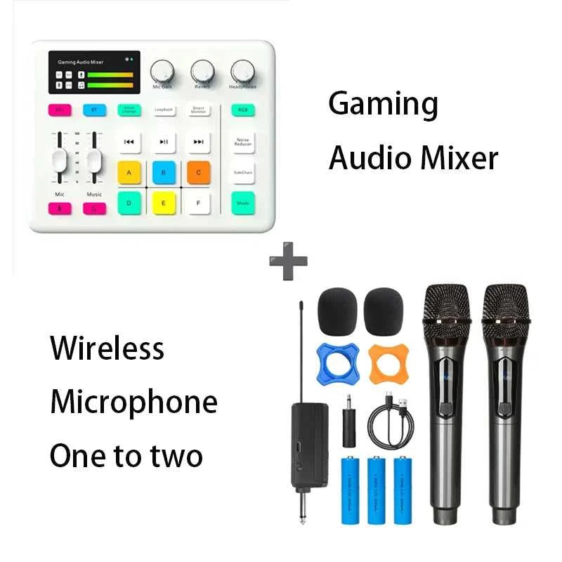 Live Sound Card with DJ Mixer Effects Audio Interface Voice Changer BT compatible Stereo Audio Mixer for LIVE Streaming F998 The jack market .AU The jack market .AU Accessories Electronics $ 157 14:200004870#Black and 2 vhf mics