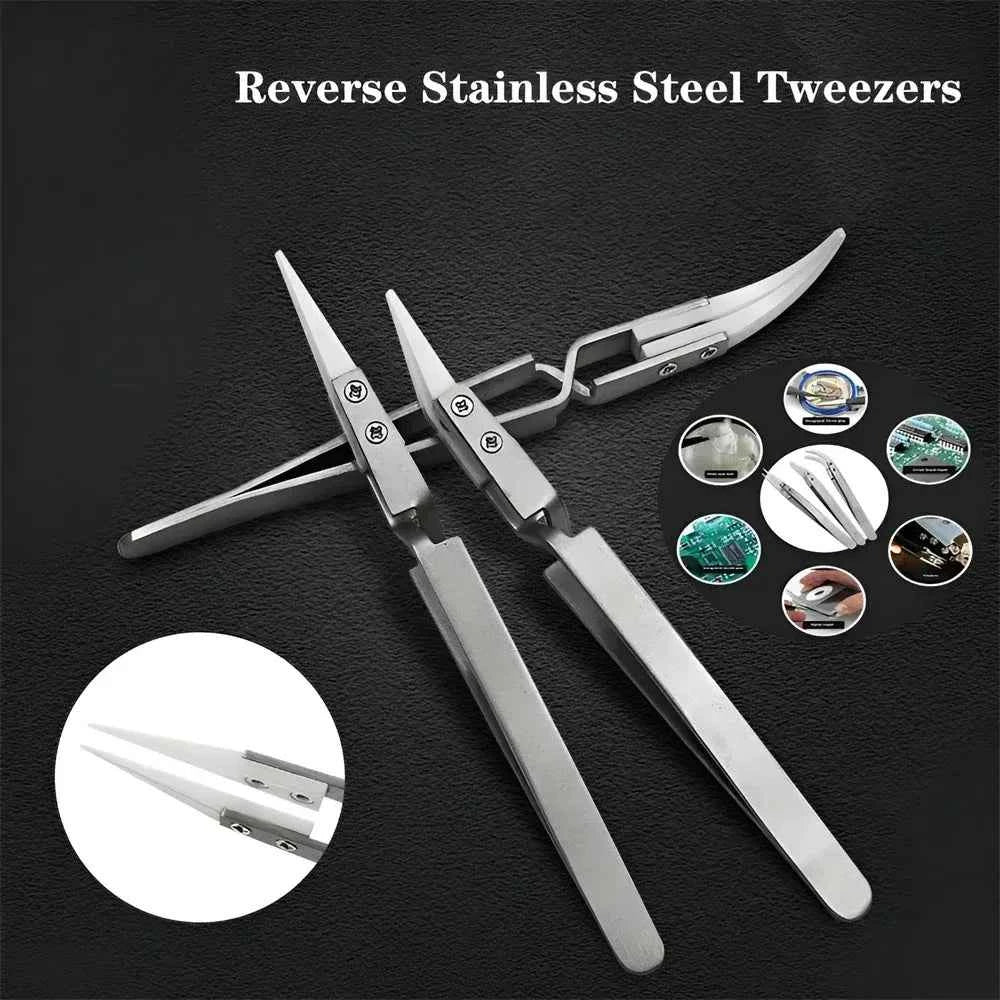 Ceramic Precision Tweezers - Anti-Static, Acid Resistant, Stainless Steel for Electronics Repair