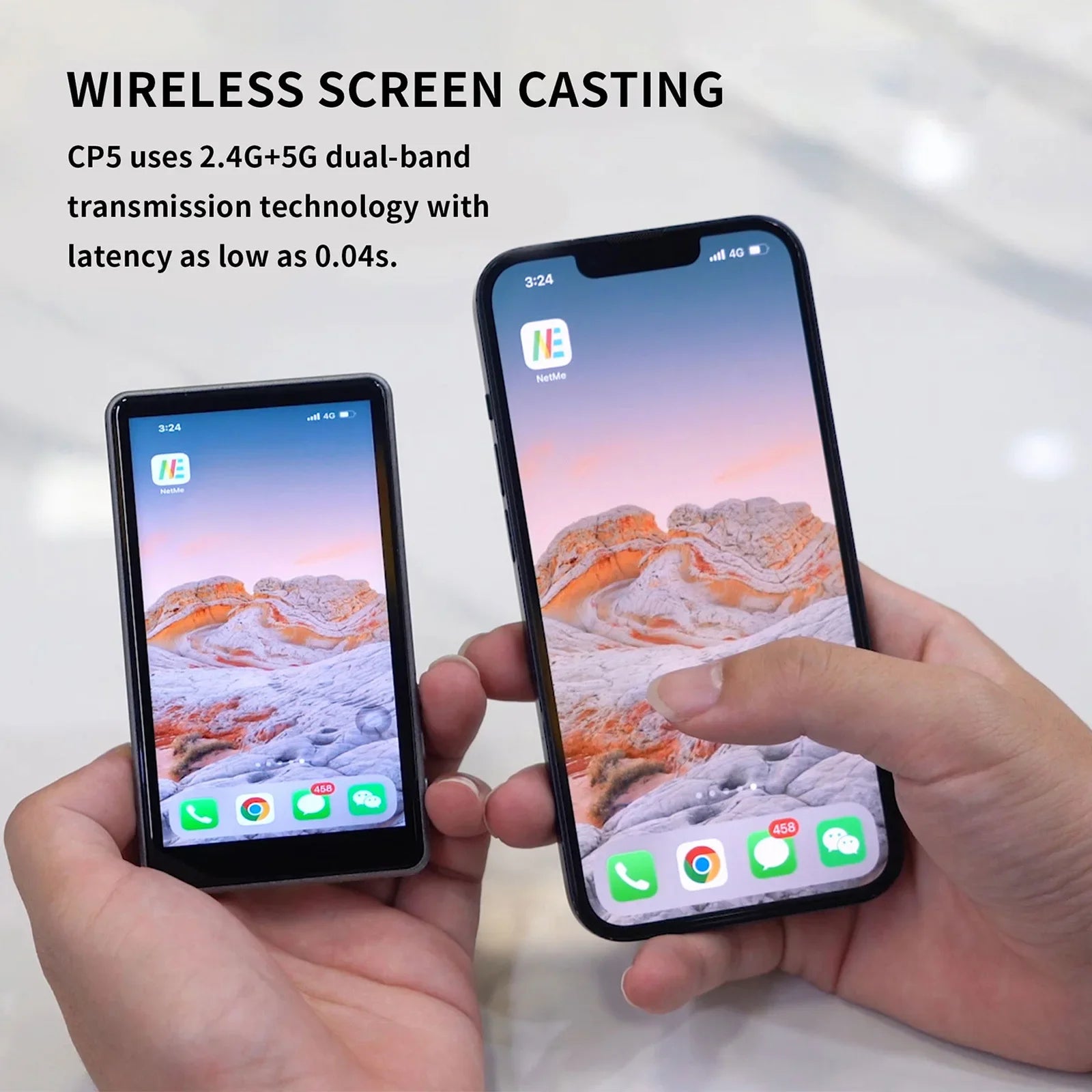Wireless Magnetic Mount Vlog Selfie Monitor Screen Phone Rear Camera Selfie WiFi Bluetooth Connection for Selfie Live Vlog
