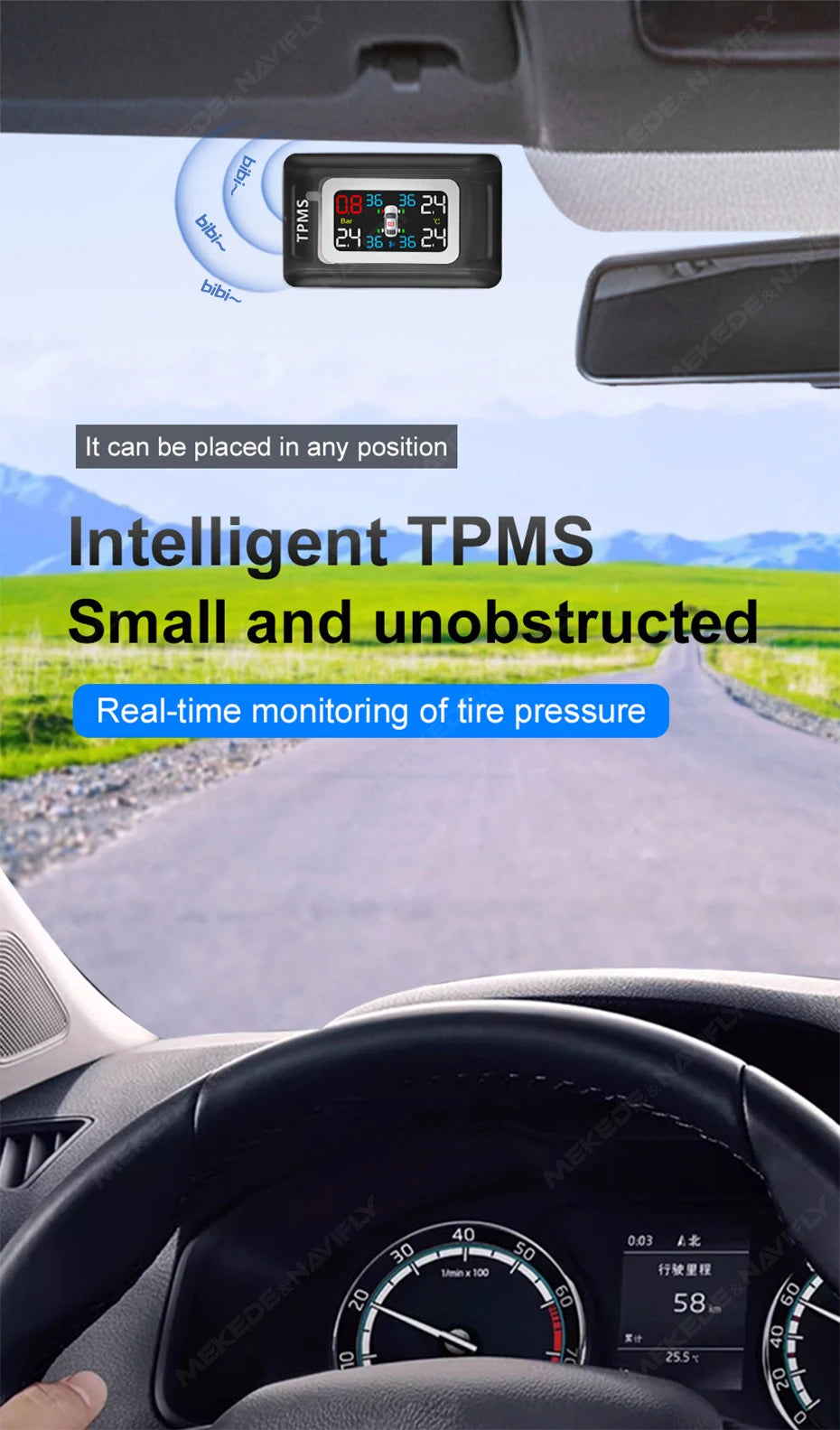 Original Car Design Dedicated Intelligent TPMS Compact and unobtrusive Accessories New Upgraded Tire Pressure Monitoring System