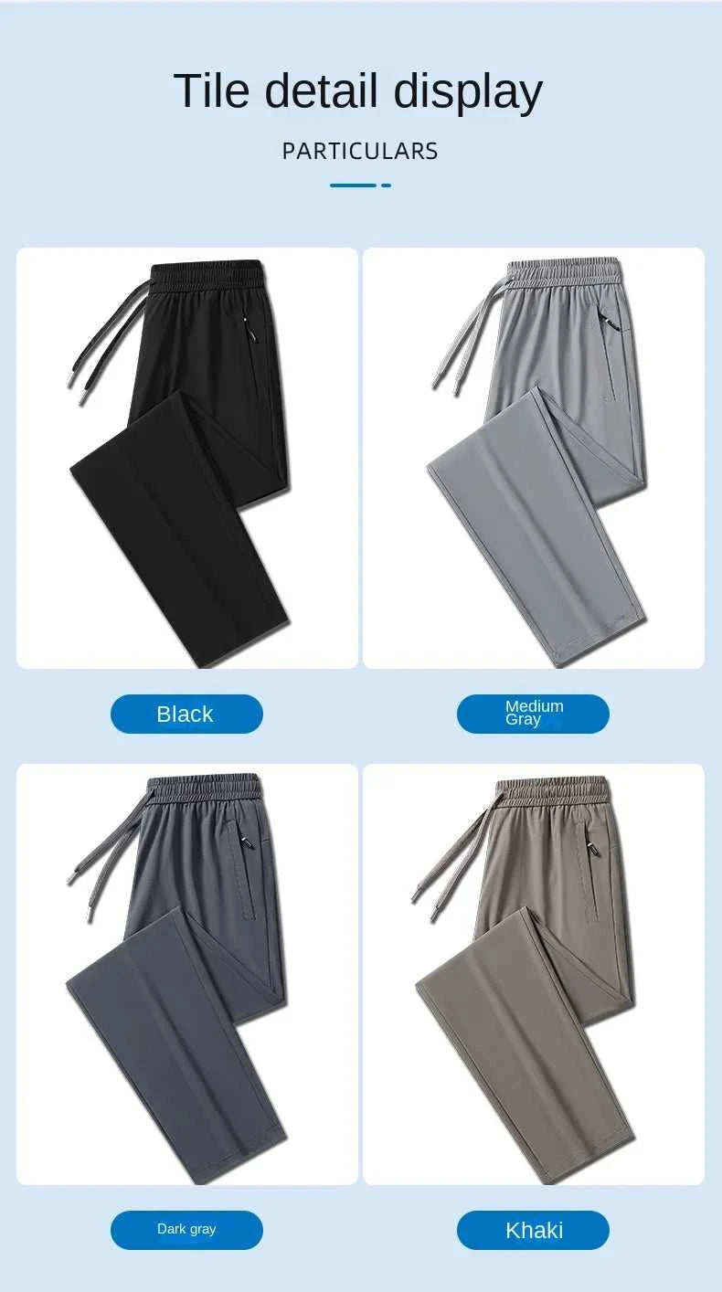 Ice Silk Men's trousers 2024 summer black-and-gray thin style business casual pants outdoor stretch breathable straight leg loos The jack market .AU The jack market .AU Men Fashion $ 51 14:175#qianhui;200007763:201336106;5:200661035