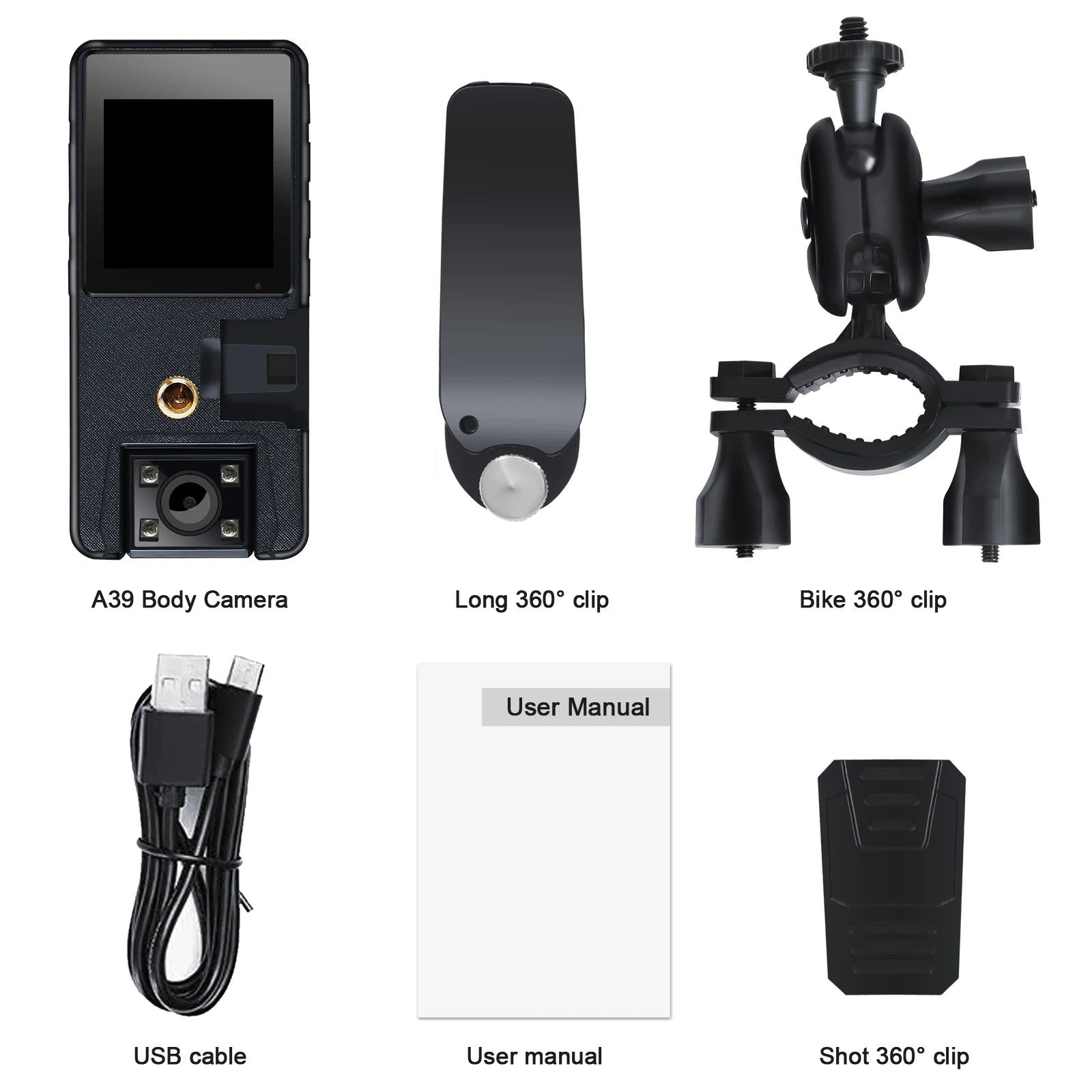 Vandlion A39 Portable Mini Mounted Camera Full 1080P HD Night Vision 3000mAh Long Battery Life Small Camcorders for Riding