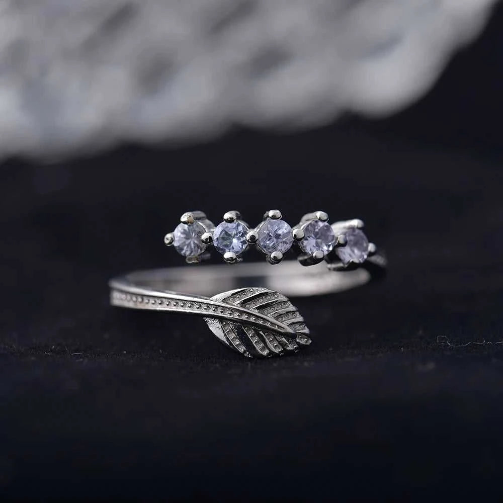 ITSMOS Precious Tanzanite Mystery Leaf Rings Natural Gemstone Purple Daily Women Rings Fresh Jewelry for Women Energy Gift The jack market .AU The jack market .AU Jewellery & Chains $ 67 <none>