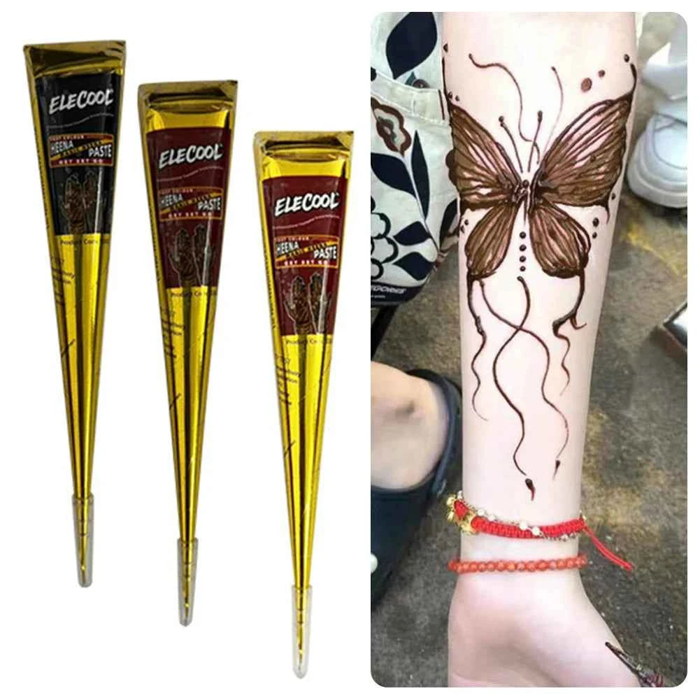 Henna Magic Henna Cones - Vibrant Indian Body Art Paste for Stunning Temporary Tattoos