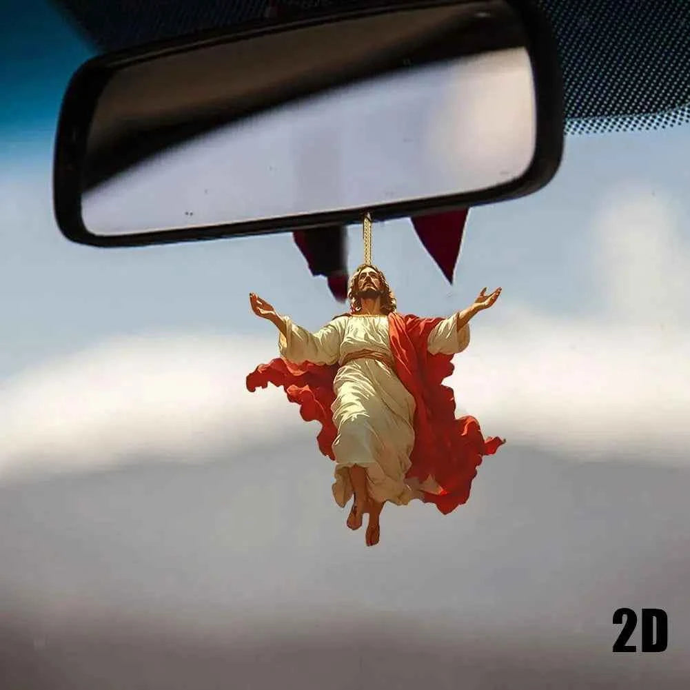 Acrylic Car Ornaments Divine Hanging Ornament, Cross For Car Mirror Hanging Christian Gifts For Men Women Xmas Gifts