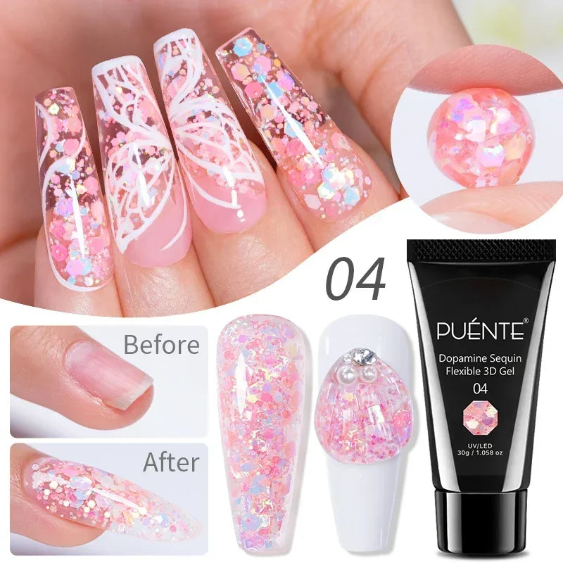 BrandName Chrome Mirror Effect Gel Polish - 5ml Golden Silvery Metallic Liner for Stunning French Nail Art