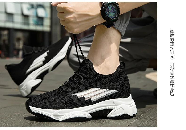 Men Elevator Shoes Fashion Outdoor Casual Sneakers Height Increase Shoes for Men Height Increase Insole 8CM Lift Platform Shoes