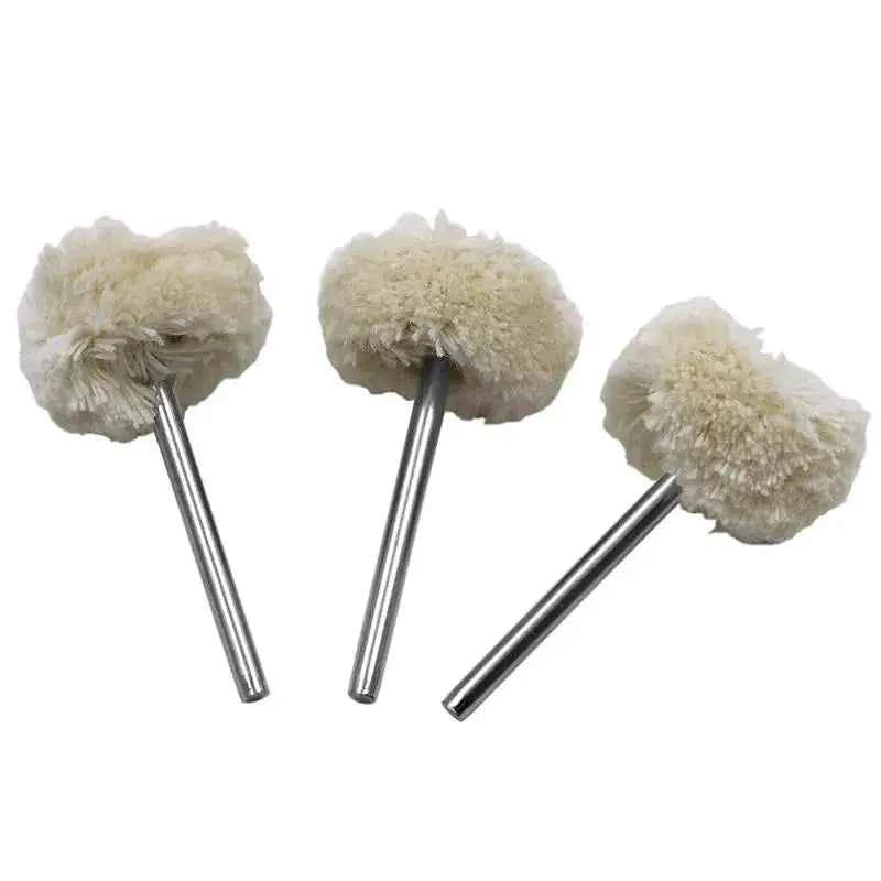 Wool Buffing Wheel Set – 10/20/30pcs 3mm Shank for Smooth Polishing on Stone, Metal & Nonmetal Surfaces