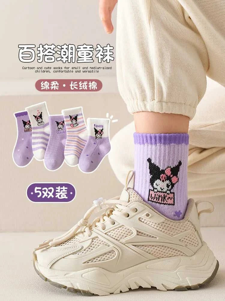 5 Pairs Kuromi Kids Socks Melody Kawaii New Fall Winter Cartoon Boy Children Mid-calf Socks Cotton Sock for Girls Gifts The jack market .AU The jack market .AU Mum & Kids: Essential Products for Every Family $ 26 14:350852#b;200007763:201336100;977:100014064#S 1-3 years old
