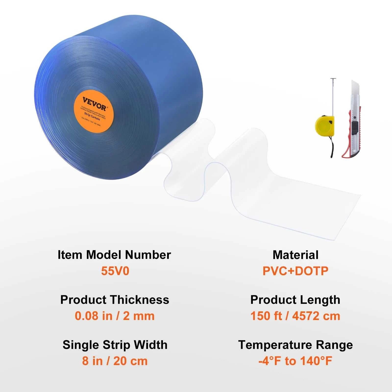 SucceBuy 50/100/150ft PVC Strip Curtain 8"/12" Clear Smooth Plastic Door Strips Curtain Bulk Roll for Warehouses Factories The jack market .AU The jack market .AU Home $ 174 14:201504127#164 ft x 8 in;200007763:201336106