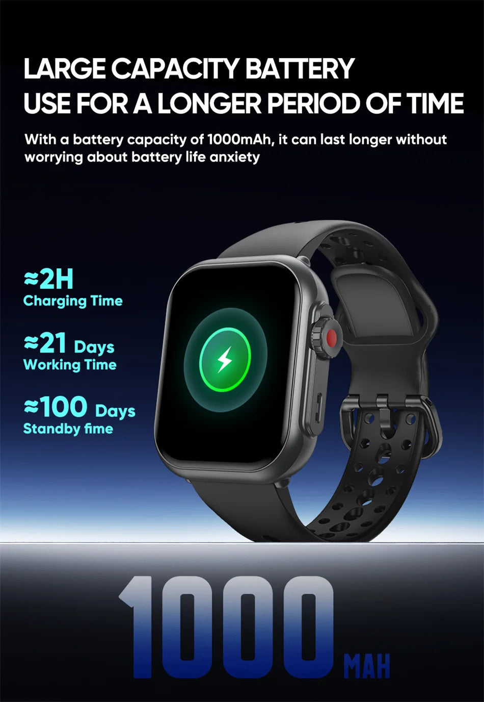 Ultra K62 1000mAh Battery AMOLED Smart Watch Heart Rate Men 100+Sport HD Bluetooth Call IP67Waterproof Women SmartWatch 2026 New
