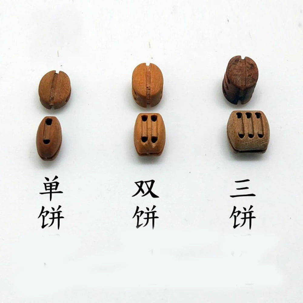 Triple Block Pulley Ancient Ship Model Luxurious Accessories High-quality Solid Wood Three Triple GroovePulleys DIY 10pcs/Set