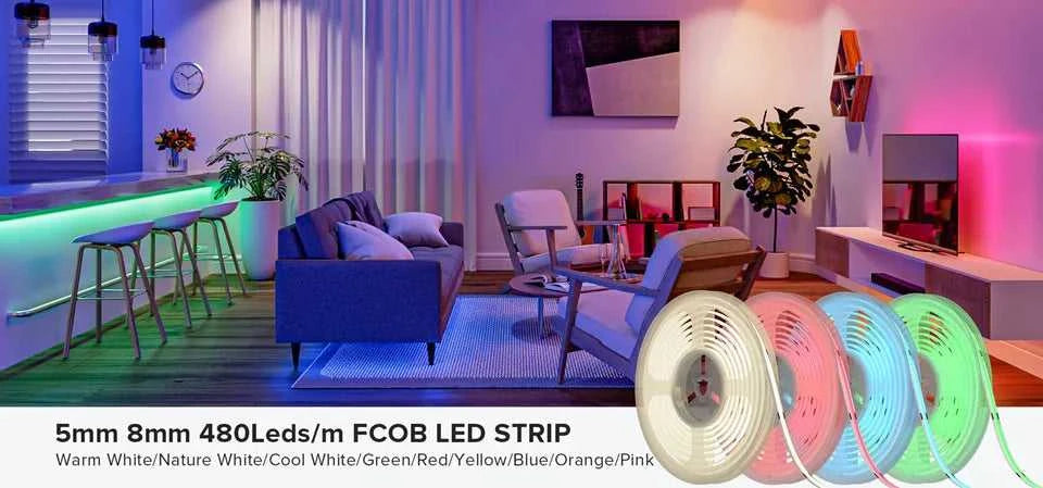 10m COB LED Strip 8/10mm 336 480 528 LED High Density Flexible FOB COB Strips RA90 2700k to 6000k White Linear Dimmable 12 24V The jack market .AU The jack market .AU Home $ 77 136:203324810#4000K Natural White;249:200006307#12v 480 leds;380:200746124