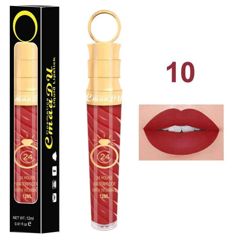 1 Pcs Matte Lip Gloss Waterproof Selection Spiral Glossy Lipstick Long-lasting Non-stick Cup Non-fading Exquisite Gift