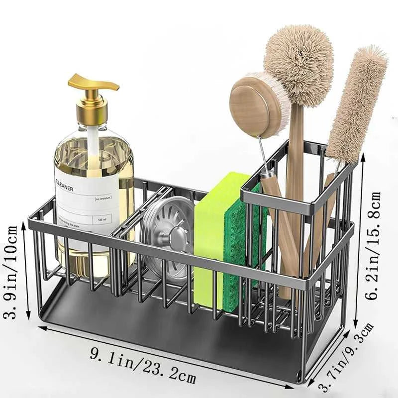 Stainless Steel Sink Sponge Drain Rack Multi-functional Countertop Faucet Soap Rack Dish Towel Storage Filter Basket The jack market .AU The jack market .AU Home $ 67 14:201527806#black-3