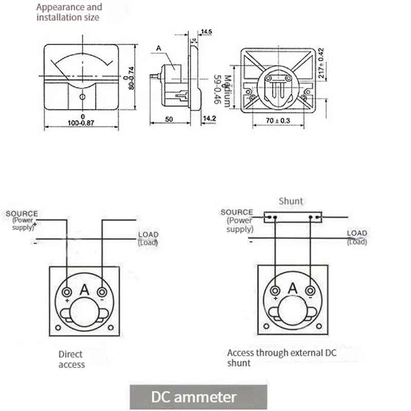 44C2 Analog DC Ammeter - Precision Measurement from 50μA to 500μA for Accurate Electrical Readings