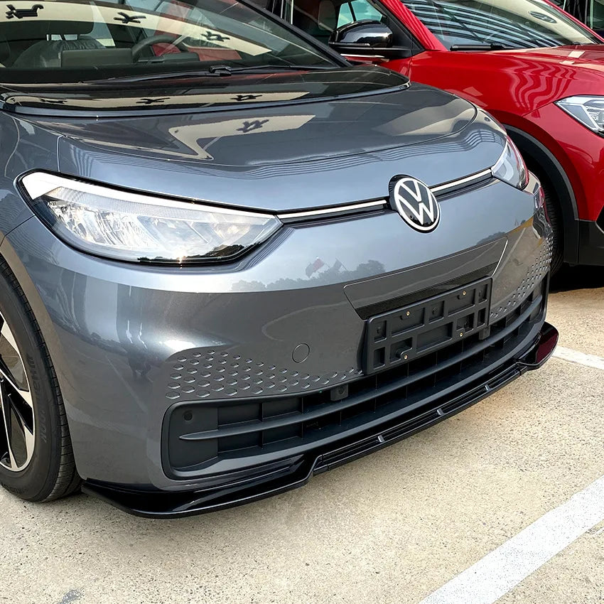 3Pcs Car Front Bumper Splitter Lip Spoiler Diffuser Guard Body Kit ABS Cover For Volkswagen VW ID.3 2019 2020 2021 2022
