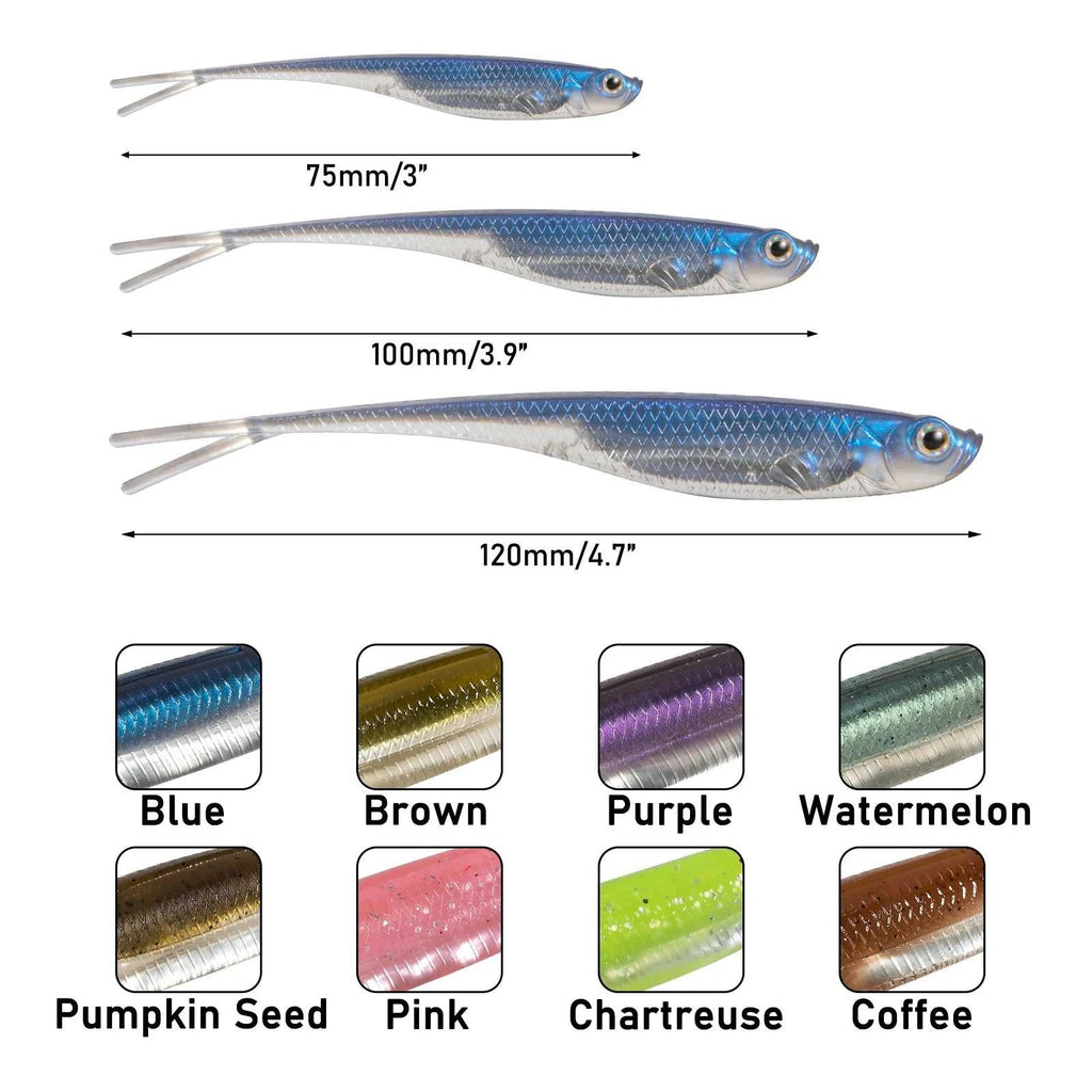 Dr.Fish 5/6pcs Fishing Soft Lure Plastic Saltwater Fork Tail Drop Shot Silicone Soft Bait Worm Bass Trout Pike Walleye Weedless The jack market .AU The jack market .AU Fishing Gear $ 24 14:202997806#Pink;200007763:201336100;5:8022#75mm-6pcs