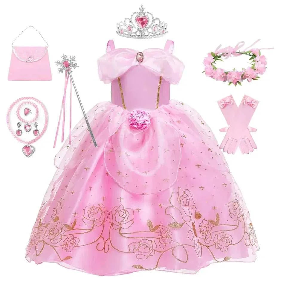 Kid Princess Pink Dress Girl Summer Fancy Party Clothes Children Sleeping Beauty Flower Dresses Christmas Carnival Costume Cloth The jack market .AU The jack market .AU Mum & Kids: Essential Products for Every Family $ 49 14:200001438#Aurora03;200000463:200661901#6-7T (Size 140)