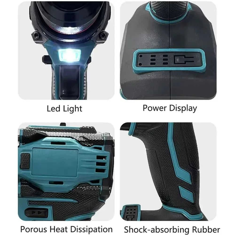 10mm Brushless Electric Impact Drill Driver 2-Speed Cordless Power Tool for Home DIY Construction 18V Battery Not Included The jack market .AU The jack market .AU Home $ 84 14:771#No battery