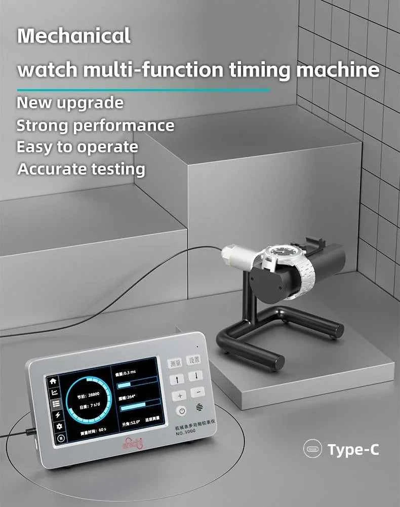 NO.3000 Intelligent Timing Machine - Multifunctional Mechanical Watch & Time Tester with Type-C Connectivity