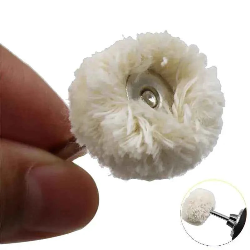 Wool Buffing Wheel Set – 10/20/30pcs 3mm Shank for Smooth Polishing on Stone, Metal & Nonmetal Surfaces