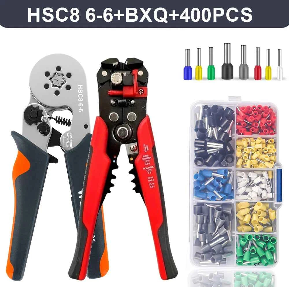 Wire Stripper Ferrule Crimping Tool HSC8 6-4/6-6 Electrical Crimper Plier For Wire End Crimp Tube Terminals Electrical Circuit