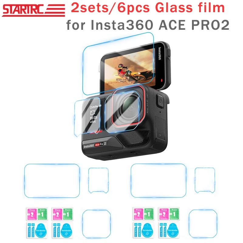 STARTRC Storage Shoulder Bag Case for Insta360 ACE Pro 2 Camera Accessories Waterproof PU Case Silicone Body Cover Glass films