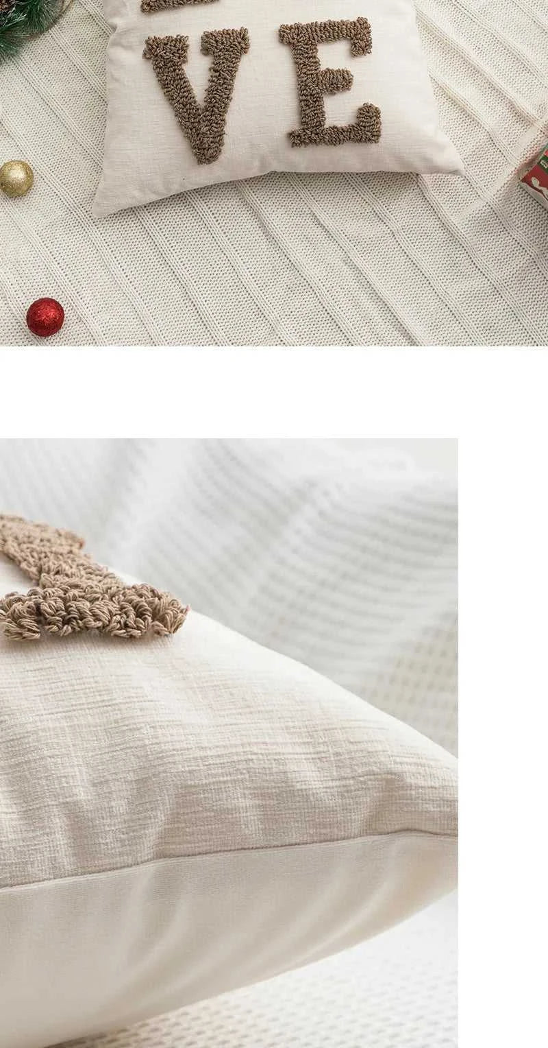 Beige Heart Tree Sugar Christmas Cushion White Red Pillow Cover for Home Decoration Soft Chenille Plush Tufted Emboridered The jack market .AU The jack market .AU Home $ 43 14:201619812#Love