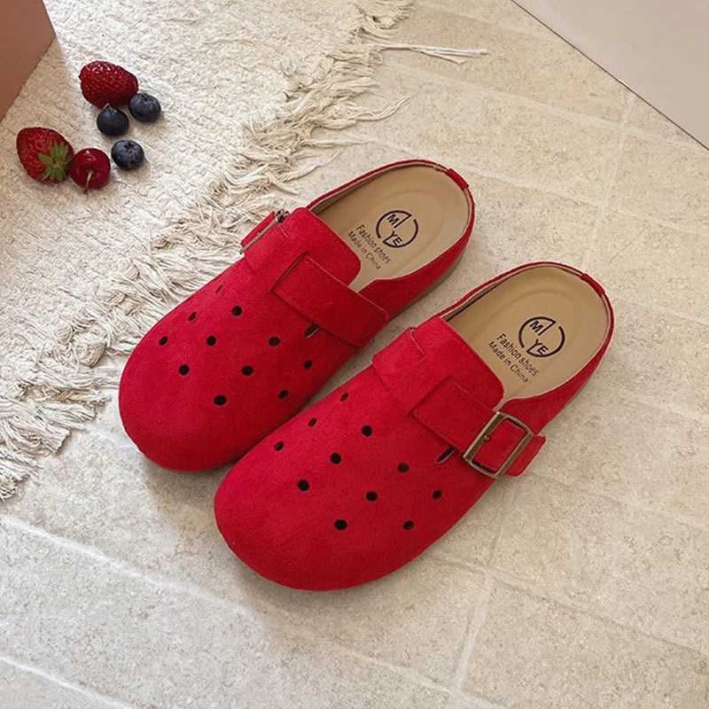 Shevalues 2025 Summer Women's Clogs Slippers With Adjustable Buckle Casual Outdoor Slides Soft Sole Comfortable Women's Sandals