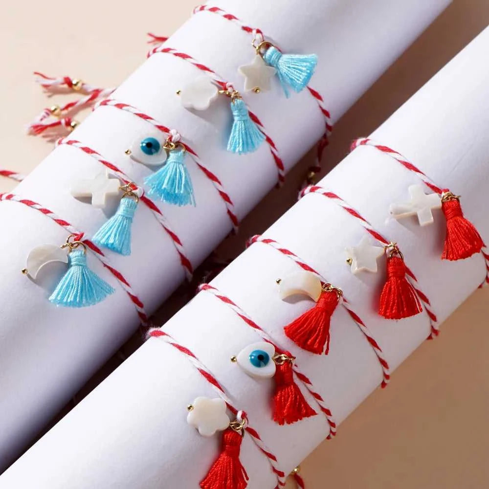 Go2boho Design Tassel Multi Red White Twist Rope Spring Series 2024 Tradition Cute Pendant Greek March Bracelets for Women The jack market .AU The jack market .AU Jewellery & Chains $ 46 200001034:1879172067#B-B23111001I