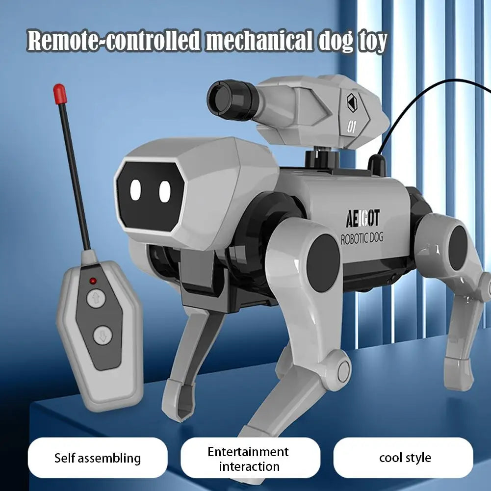 New remote-controlled mechanical dog toy children's remote-controlled assembly model toy children's toy gift
