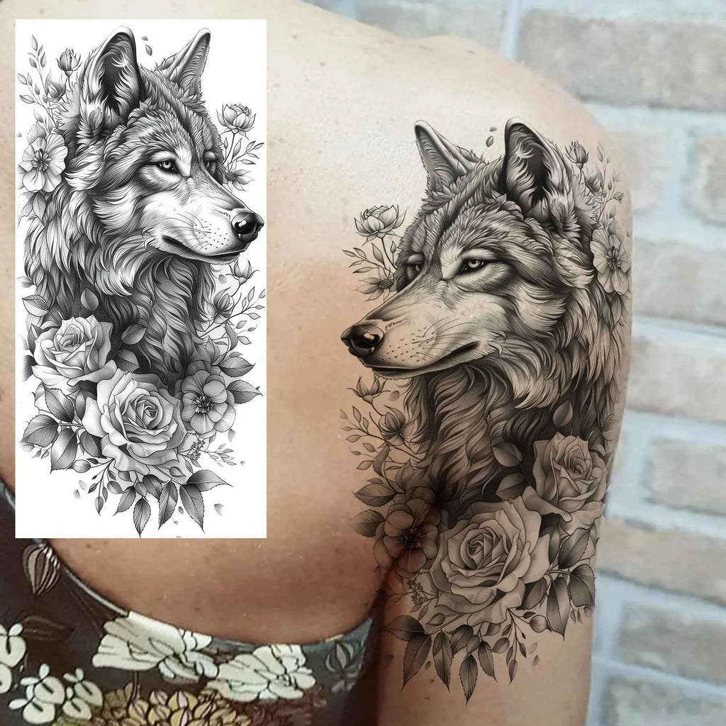 1 Sheet Flying Birds Flowers Book Temporary Tattoos For Women Waterproof Realistic Floral Animals Fake Tattoo Sticker Last Long