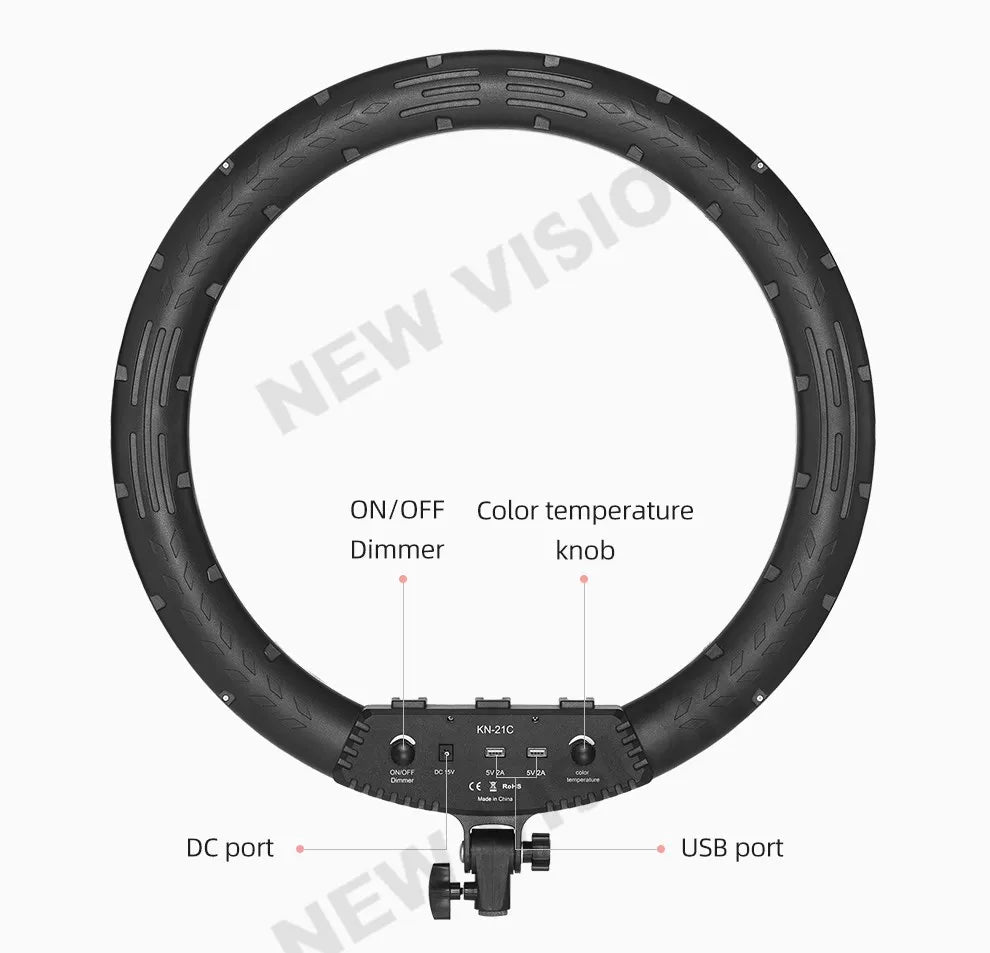 AMBITFUL 18" 21" 50W LED Ring Light Annular Lamp Bi-color 3000K-6000K  + Remote Control for Video YouTube Ringlight Makeup Light