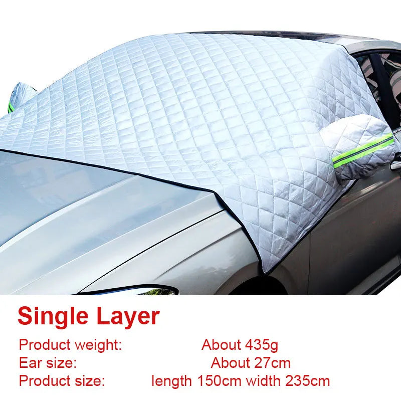 Car Windshield Cover Front Windscreen Sunshade Half Cover Car Exterior Snow Shield Cover Vehicles Protective Shade for Sedan SUV