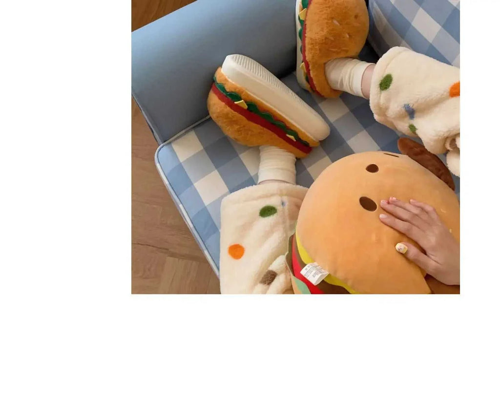 Funny Cute Hamburger Home Slippers Shoes For Men And Women Indoor Household Slippers Warm And Non Slip Winter Fun Couple Cotton The jack market .AU The jack market .AU Step Up Your Style: Trendy Shoes for Every Occasion! $ 75 14:366#Package Cute Burger;200000124:201446565